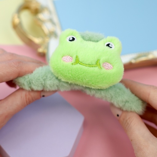Заколка-крабик плюшевая "Лягушка" 