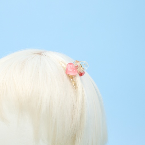 Заколка-крабик для волос "Heart", прозрачный