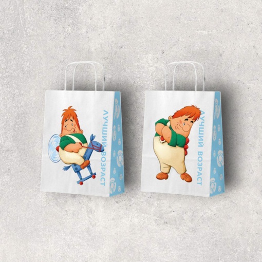 Пакет подарочный "Малыш и Карлсон. Лучший возраст" 24х10,5х32 