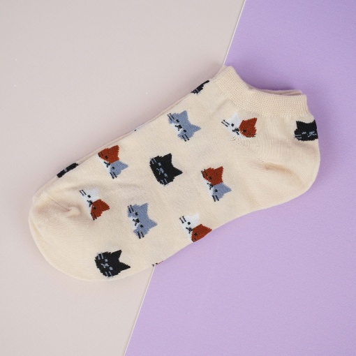 Мини-носочки "Котейка" бежевый, р.34-38