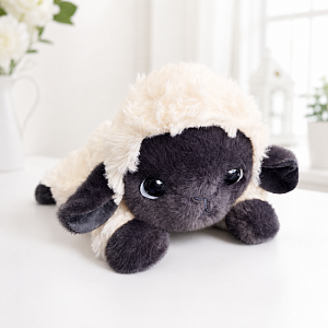 Мягкая игрушка "Valais Blacknose sheep" 27см, черно-белый