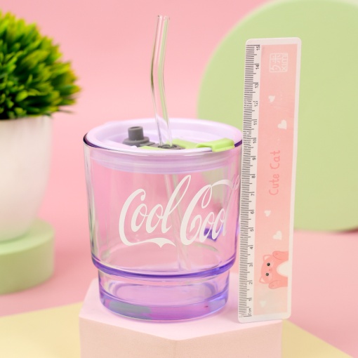 Стакан "Cool-Cool" с трубочкой (фиолетовый), 380мл оптом