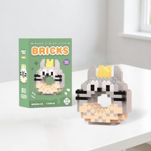 Конструктор "Briks Пончик" Серый котик №2602-53 (170 деталей)