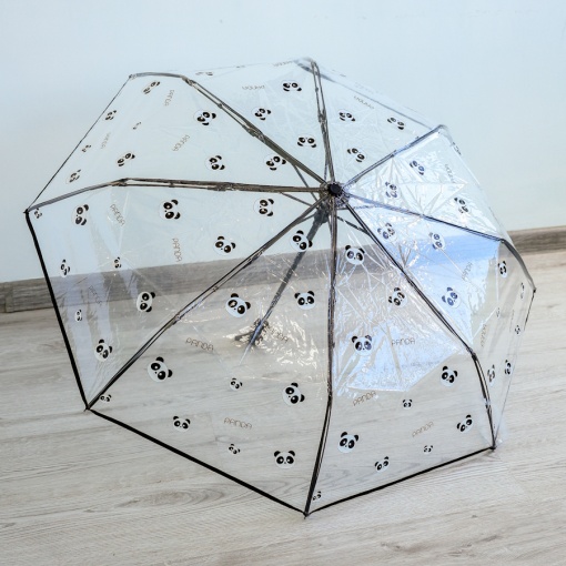 Зонт-автомат "Панда" прозрачный, черный