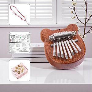 Калимба "Bear" с ремешком, коричневый