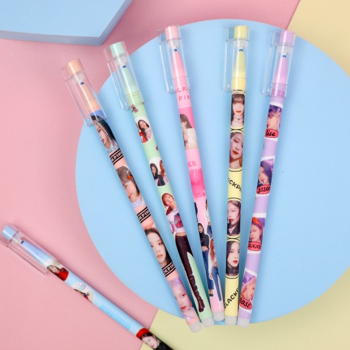 Ручка со стирающимися чернилами и стирашка "K-pop" Black Pink №21031 (синий)