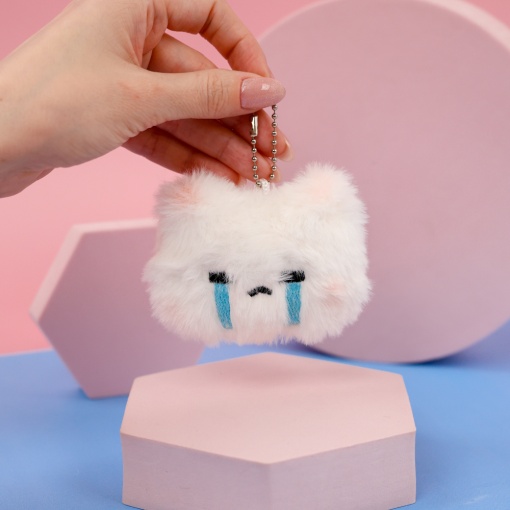 Мягкий брелок "Котик" плачущий, 7см