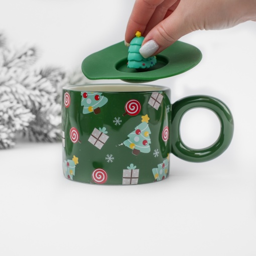 Кружка "НГ Ёлка" зеленый, 400 мл оптом со склада!