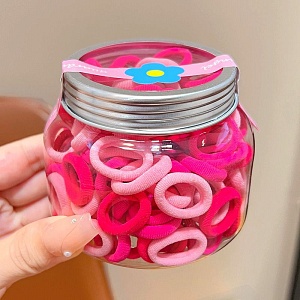 Набор резинок для волос "Jar" розовый, 140шт