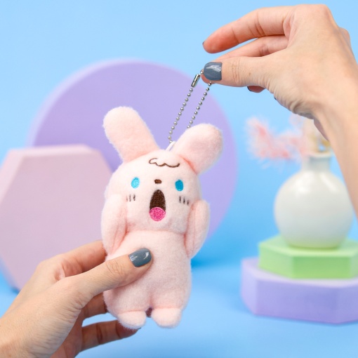 Мягкий брелок "Cry" кролик, розовый 10 см