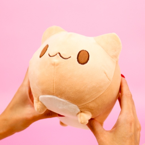 Мягкая игрушка-подушка "Котик-рыбка" коричневый, 25 см