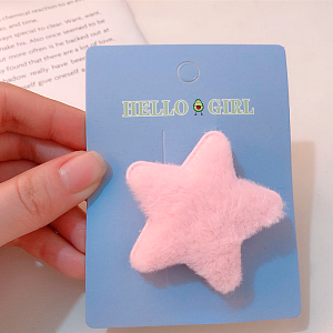 Заколка для волос "Плюшевая звезда" розовый