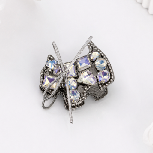 Заколка для волос "Crystal Doggie", silver