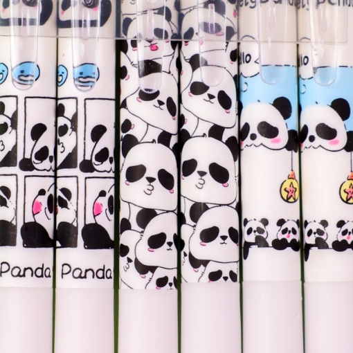 Набор ручек "Panda" №33057, 12 шт, со стирающими чернилами и стирашка (синий)