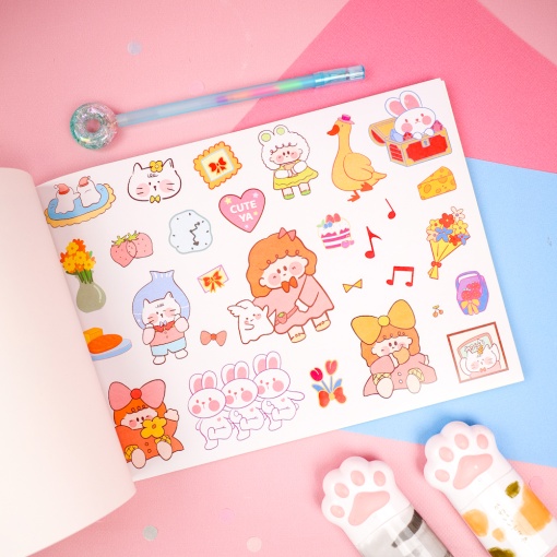 Скетчбук с наклейками "Cute bunny" A4 (15 листов) в ассортименте 1 шт.