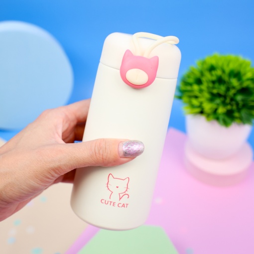 Термос "Cute Cat" белый, 270мл оптом