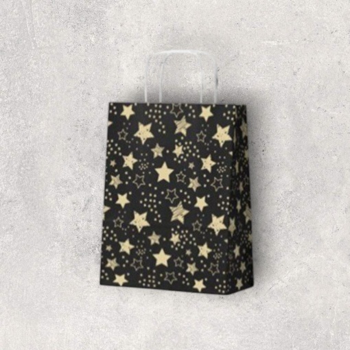 Пакет подарочный "Звездное сияние" 24х10,5х32 