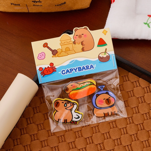 Набор виниловых значков "Capybara" №1, 3шт