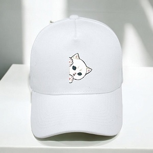 Бейсболка "Cute cats" белый (55-60см)