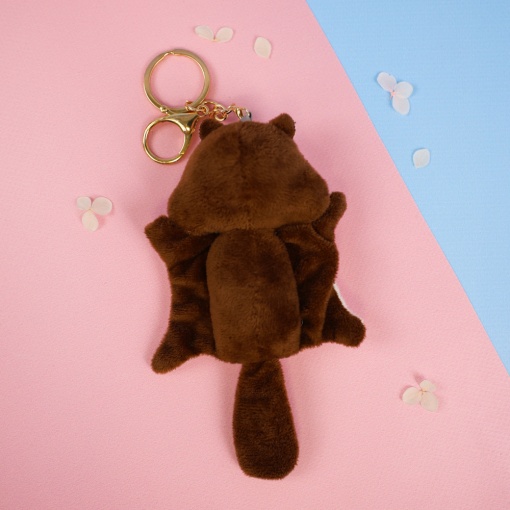 Мягкий брелок "Белка-летяга" 10 см, коричневый