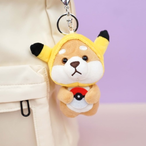 Брелок мягкий "Собачка в шапочке" желтый, 10 см.