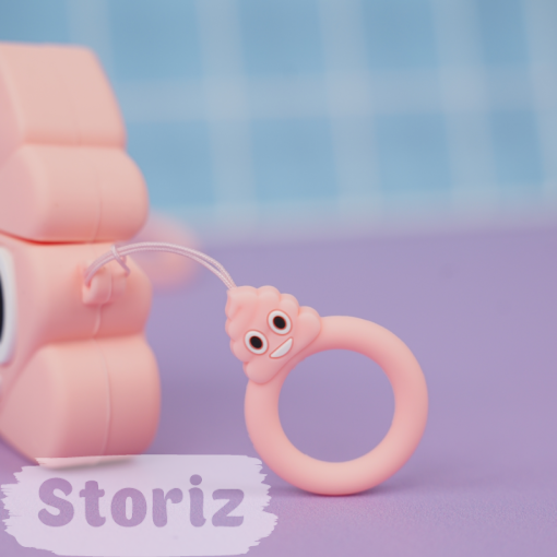 Чехол для AirPods1/2 "Какашка" розовый