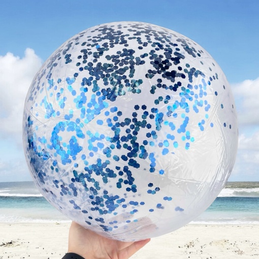 Пляжный мяч "Блестки" синий, 40см