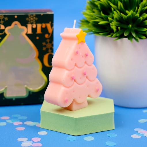 Свеча-арома "НГ Елочка" розовый оптом