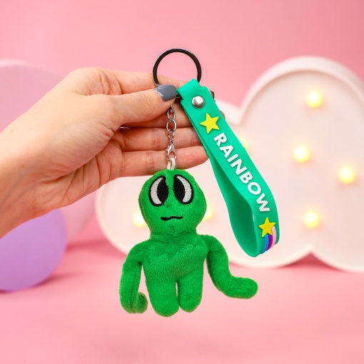 Мягкий брелок "Радужные друзья" №2, зеленый, 10 см