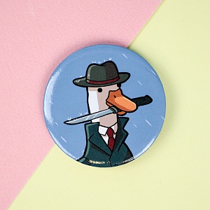 Значок круглый "Гусь" №1, 56мм