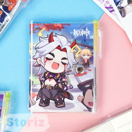 Мини-блокнот с ручкой "Genshin Impact" (набор 24 шт.)