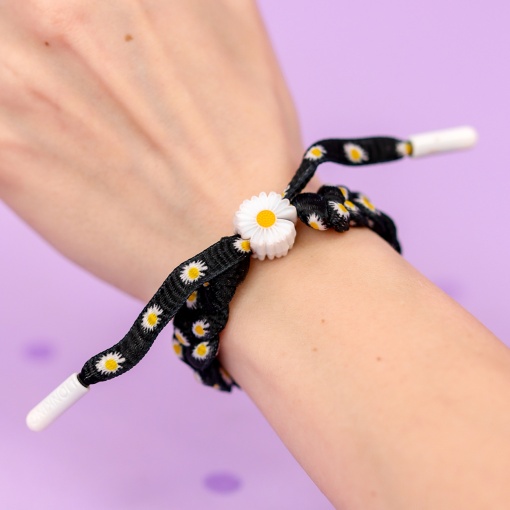 Браслет "White Chamomile" черный