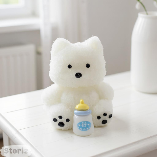 Антистресс "Собачка с бутылочкой" белый