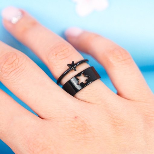 Кольца парные "Звезда" черные