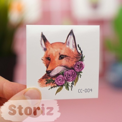 Временная татуировка "Fox", 6x6 см