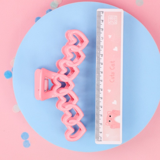 Заколка-крабик для волос "Сердце", розовый