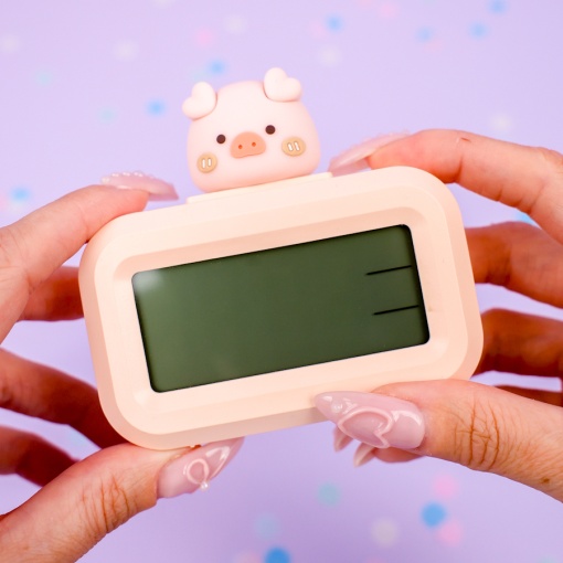 Часы электронные "Свинка" розовый оптом