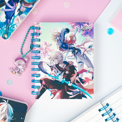 Мини-блокнот на пружине "Genshin Impact" A7