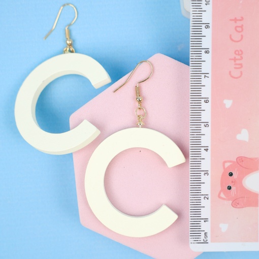 Серьги "Semicircle" белый