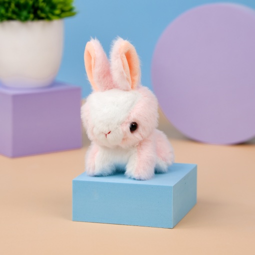 Мягкий брелок "Зайка" розовый, 14 см