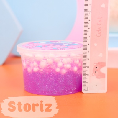 Слайм "Magic" №1 фиолетовые блёстки + шарики, 150 гр. STORIZ