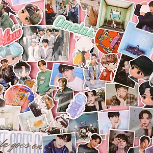 Наклейки для стикер бомбинга "K-Pop" BTS" (78 шт.)