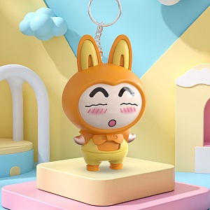 Брелок "Костюм зайки", музыкальный, оранжевый