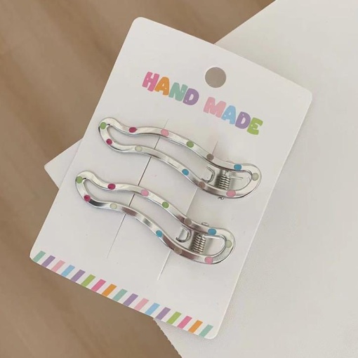 Набор заколок "Silver" в горошек, волны, 2 шт.