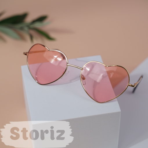 Солнцезащитные очки с чехлом "Heart" pink