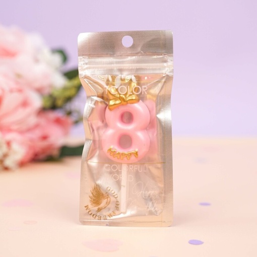 Свеча-цифра для торта "Mrs. Pink", 8 оптом