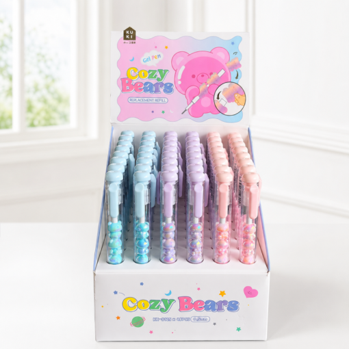 Набор ручек "Cozy Bears" №8125 (синий) в шоу-боксе, 48шт