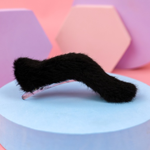 Заколка для волос плюшевая "Fluffy fur", черный