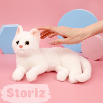 Мягкая игрушка "Кошка" белый, 30см