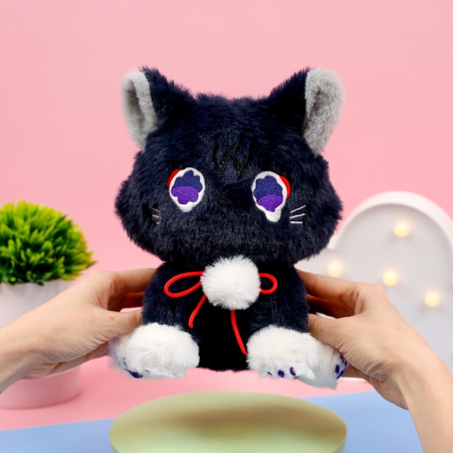 Мягкая игрушка "Котик" темно-синий 25см